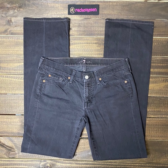 7 For All Mankind Black Bootcut Jeans Size 30 - Picture 6 of 15